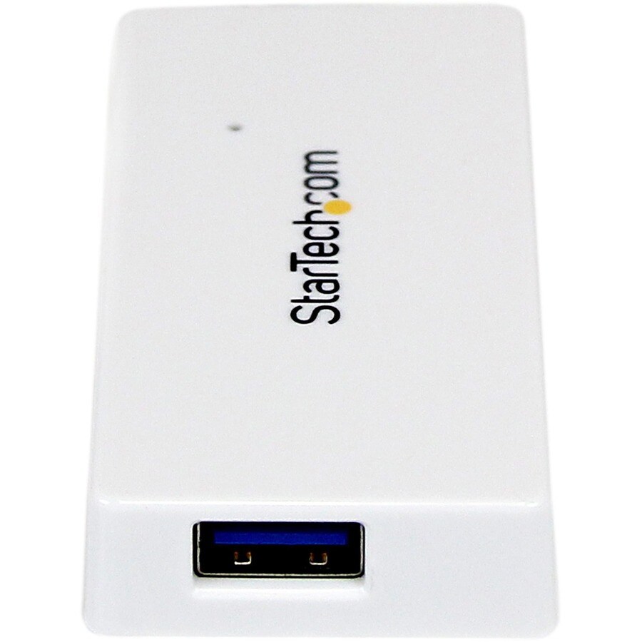 Portable 4 Port Mini USB 3.0 Hub - White