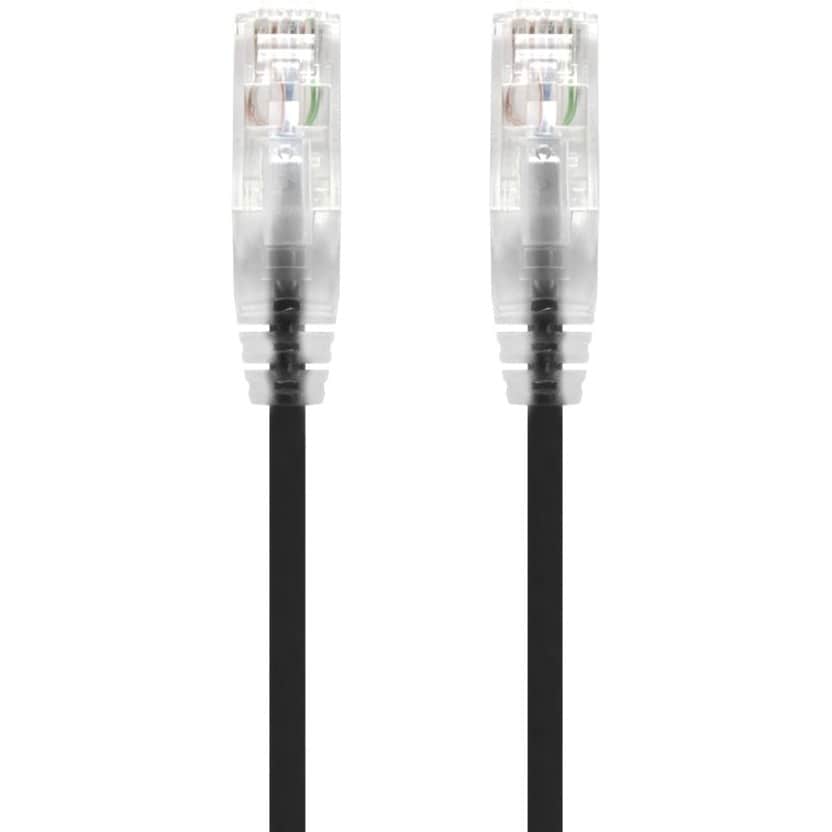 1M BLACK ULTRA SLIM CAT6 CABLE UTP28AWG
