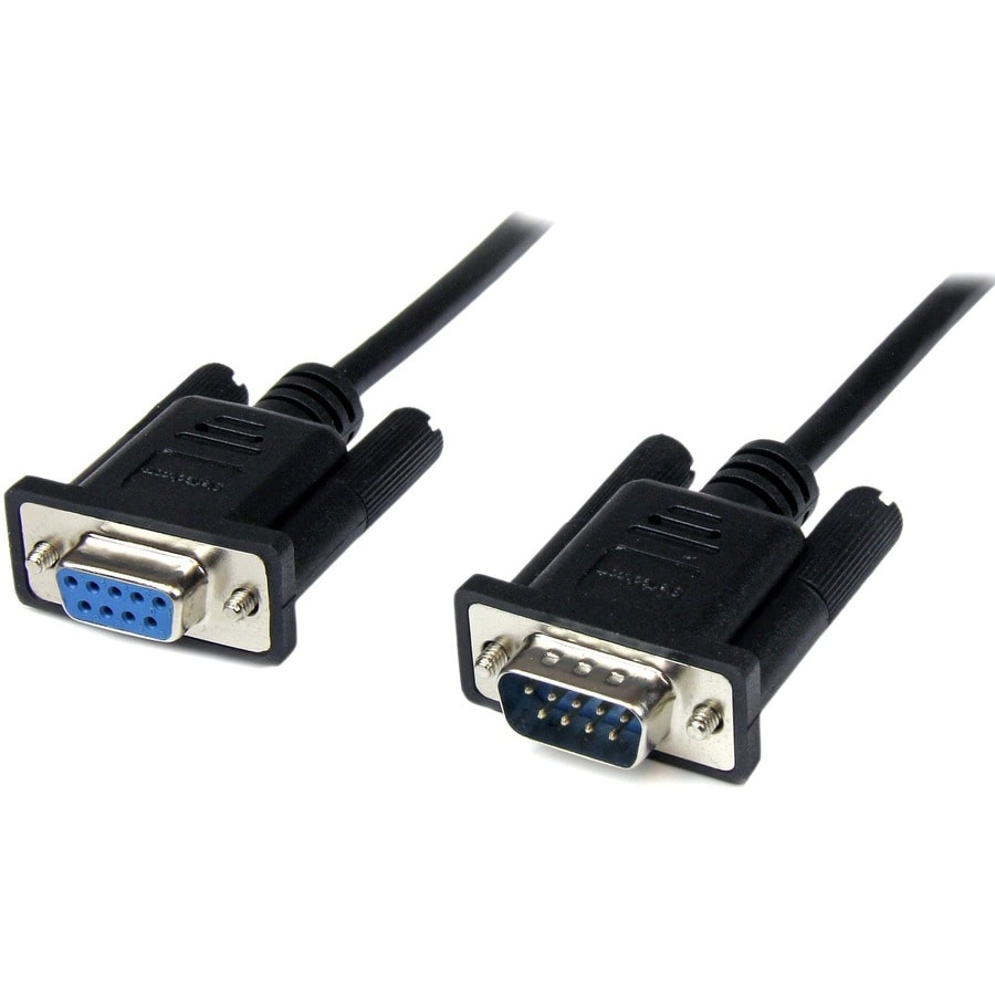 1m Black DB9 RS232 Null Modem Cable F/M