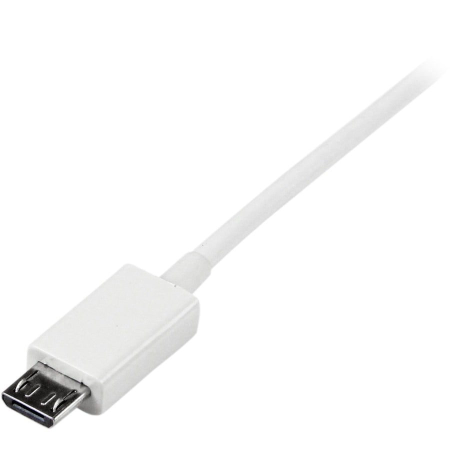 2m White Micro USB Cable - A to Micro B