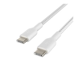 BSTCHRG #USBC-USBC CBL 1M PVC WHT 2 PCK#