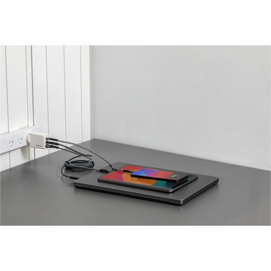 VERBATIM GAN CHARGER 3 PORT 65W USB A/C