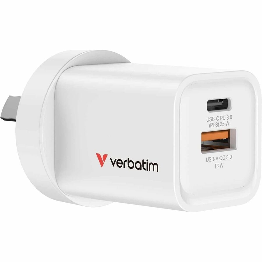 VERBATIM GAN CHARGER 2 PORT 35W USB A/C