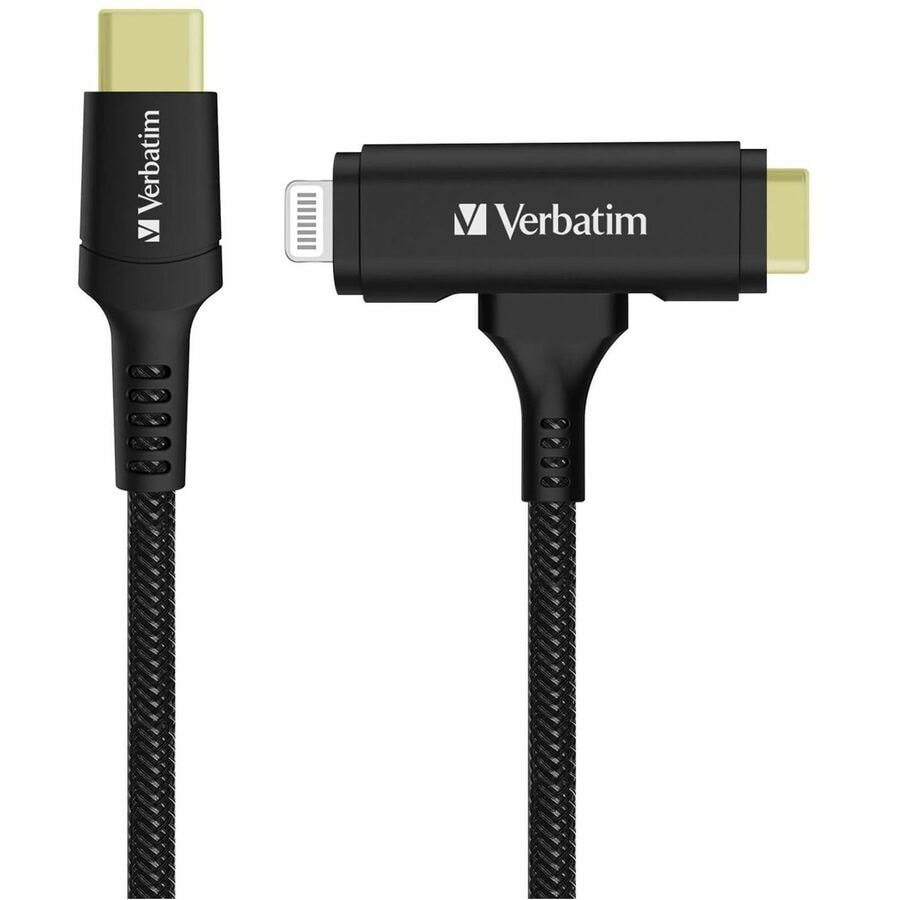 VERBATIM CABLE - 2 IN 1 120CM USB C TO C