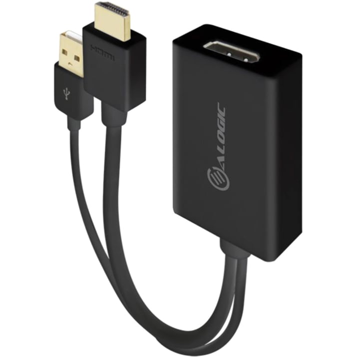 HDMI TO DP ADAPTER W.USB CABLE BLACK