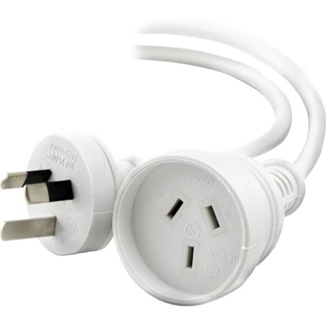 5M AUS 3PIN MAINS PWR EXT CABLE WHT MTOF