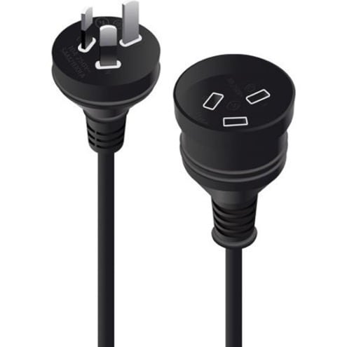 2M AUS 3PIN MAINS PWR EXT CABLE WHT MTOF