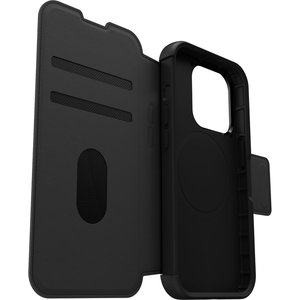 OtterBox Strada MagSafe Apple iPhone 15 Pro (6.1') Case Shadow (Black) - (77-93560), DROP+ 3X Military Standard, Leather Folio Cover