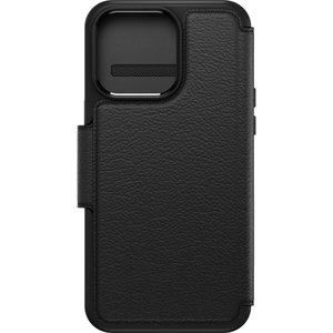OtterBox Strada MagSafe Apple iPhone 15 Pro Max (6.7') Case Shadow (Black) - (77-93568), DROP+ 3X Military Standard, Leather Folio Cover,7 Yrs