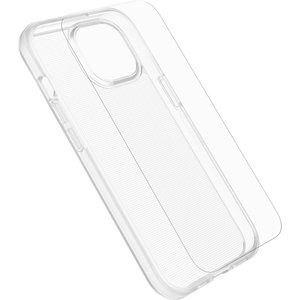 OtterBox React Case with Screen Protector Apple iPhone 15 (6.1') Clear - (78-81238), DROP+ Military Standard Case ,2X Anti-Scratch Screen Protector