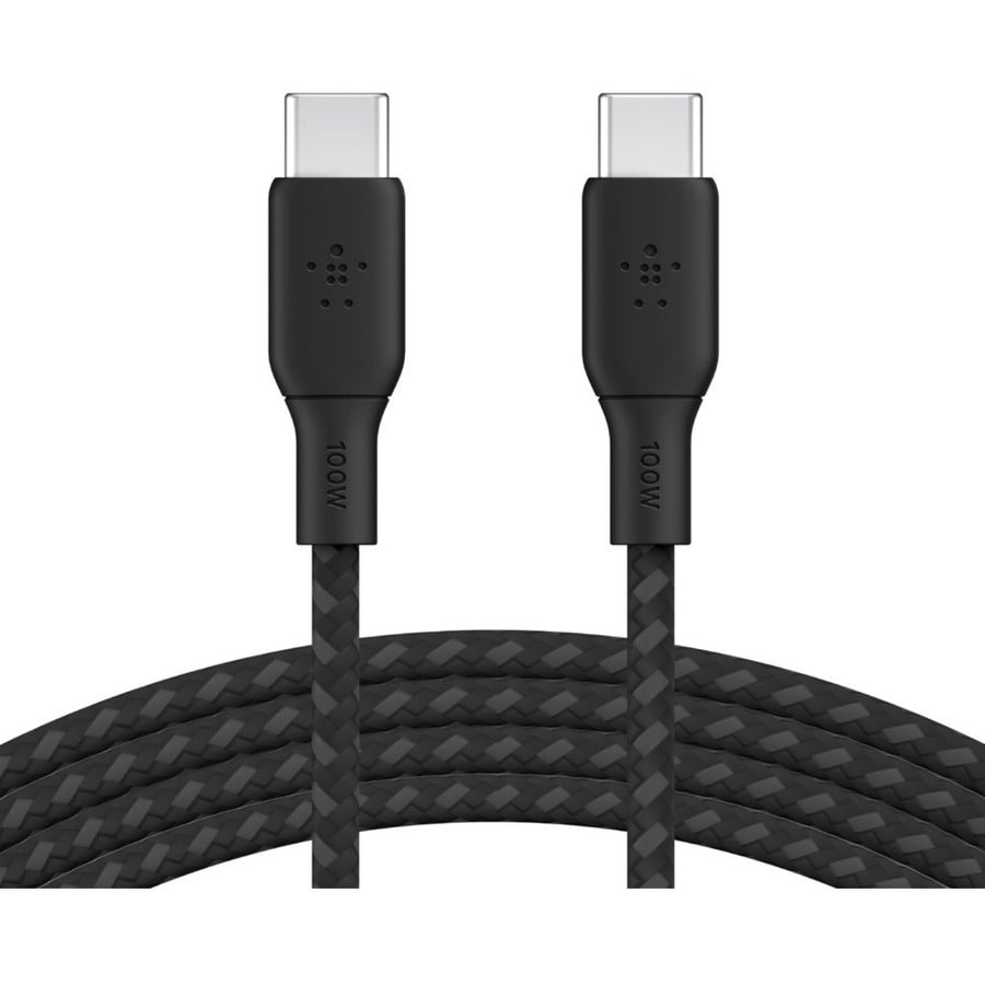 100w USB-C to USB-C Braided Cable 2M Bla