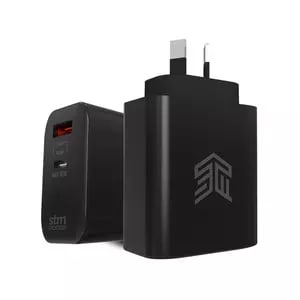 65W POWER ADAPTER (1 USB-C/1 USB-A) BLK