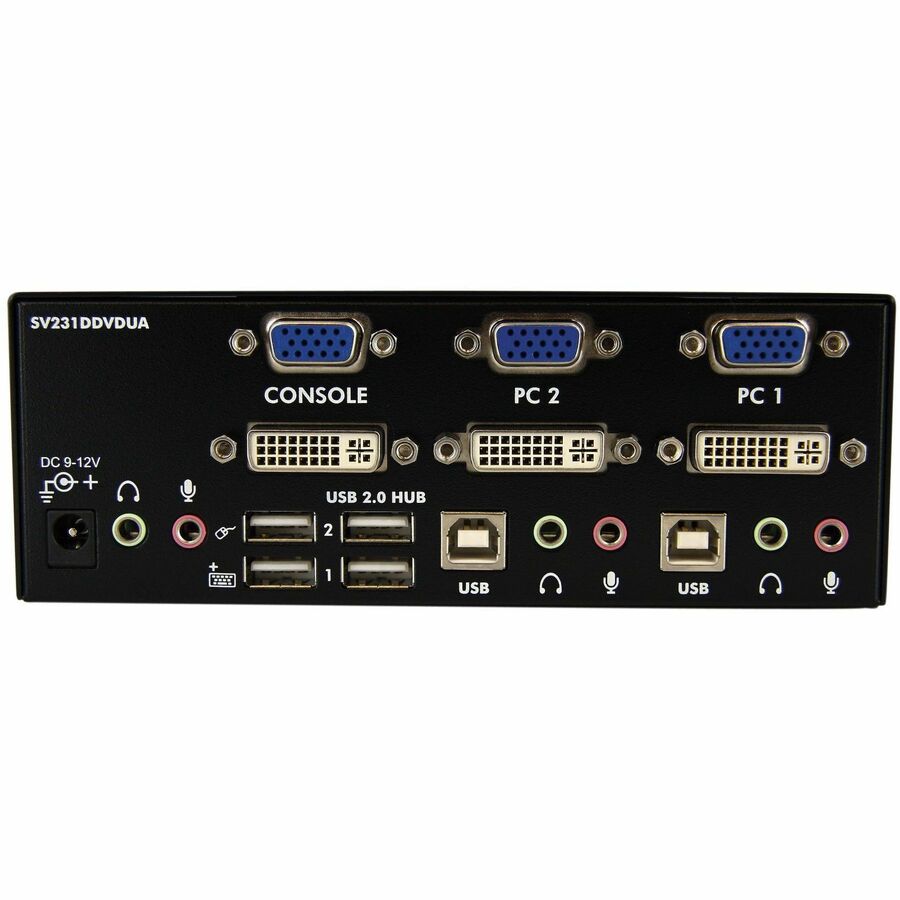 2 Port DVI VGA Dual Monitor KVM Switch