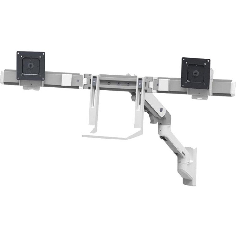 HX WALL DUAL MONITOR ARM WHITE