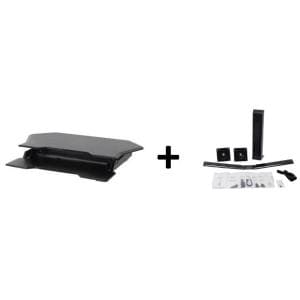 WORKFIT CORNER WITH BLK DUAL MONITOR MOU