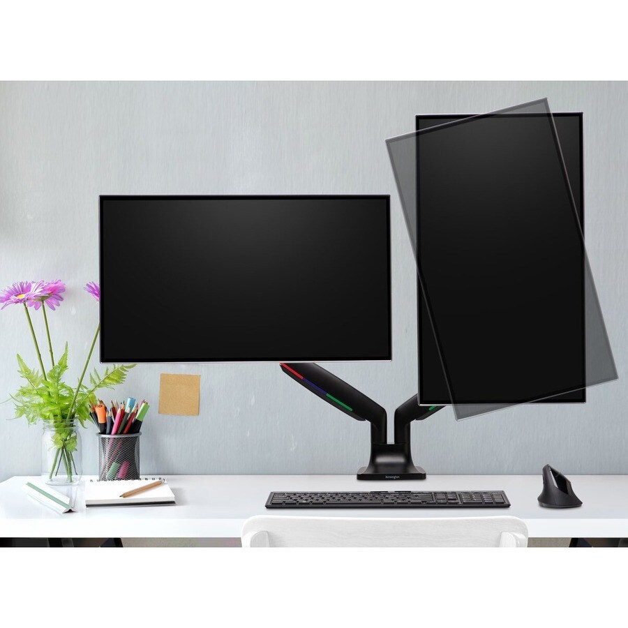 One-Touch Height Adjustable Dual Monitor