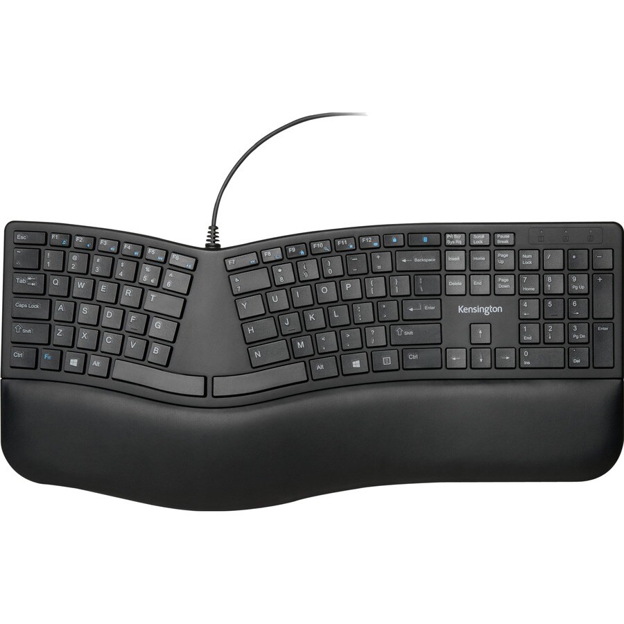 PRO FIT ERGONOMIC WIRED KEYBOARD - BLACK