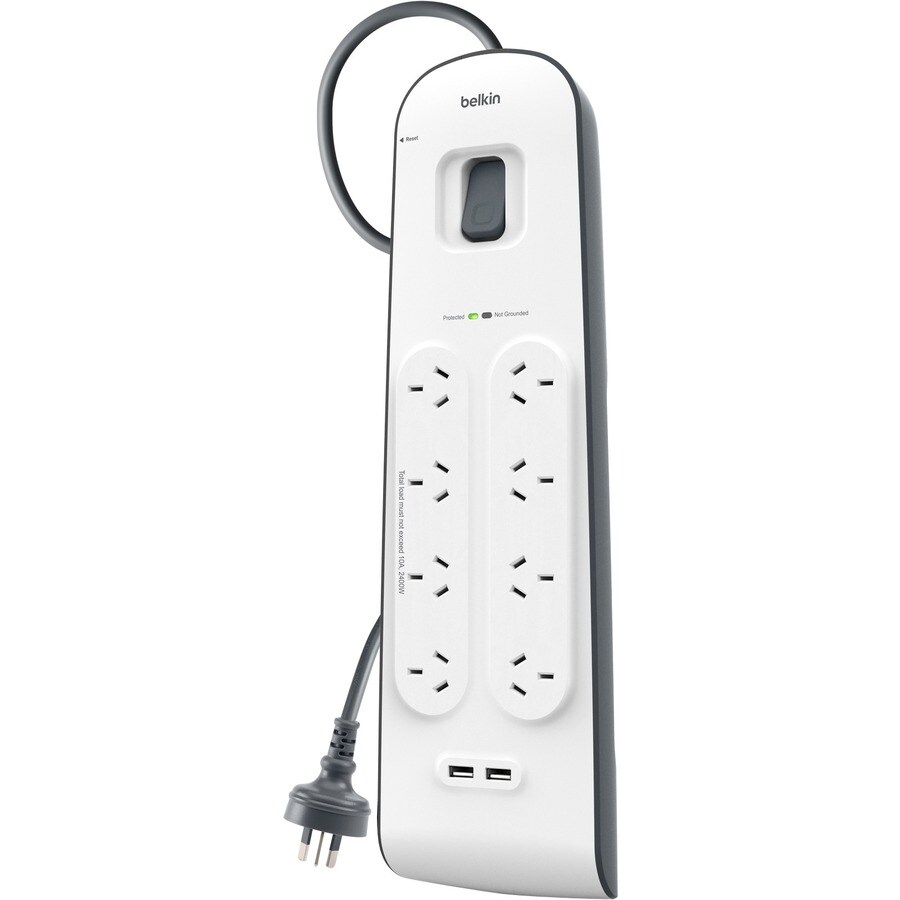 8 Outlet with 2M Cord with 2 USB Ports