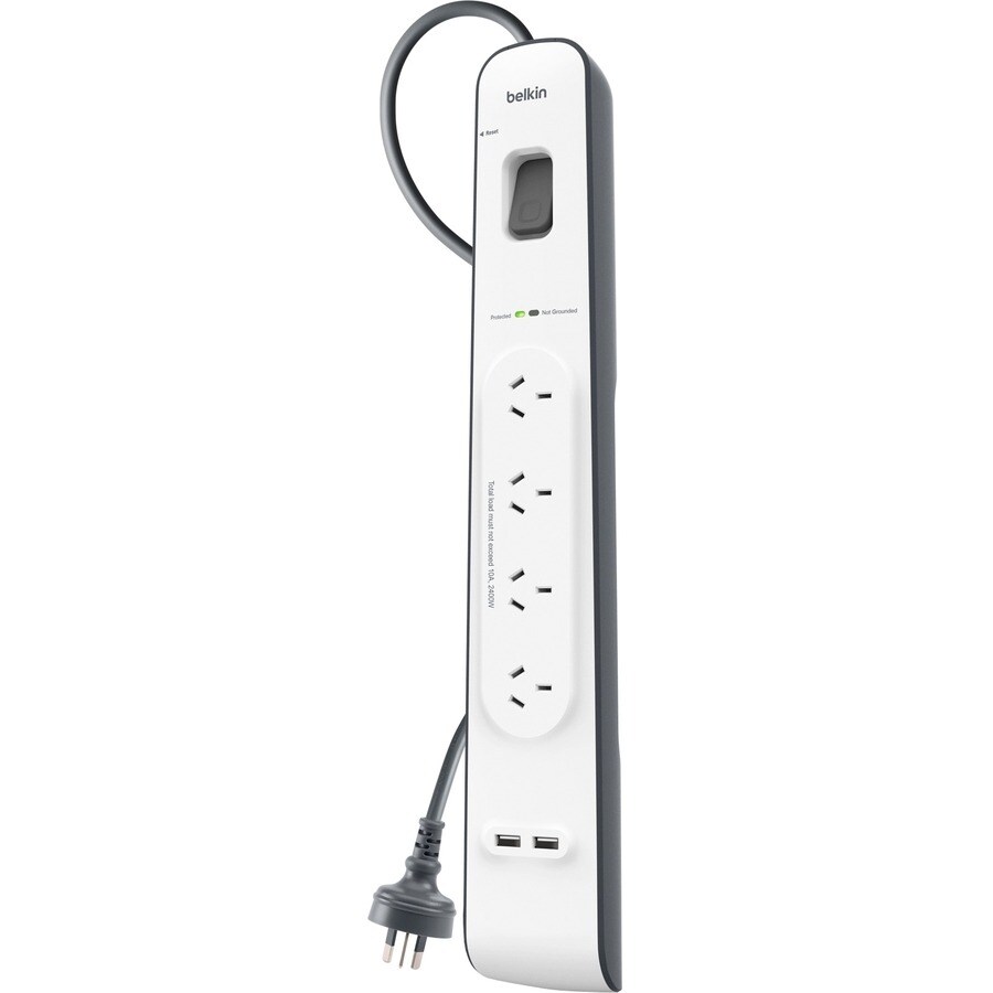 4 Outlet with 2M Cord with 2 USB Ports