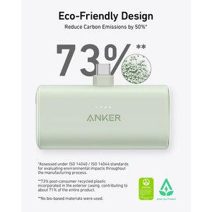 ANKER 22.5W BUILT IN USB-C POWER BANK BK