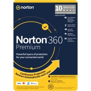 NORTON 360 PREMUM 1U 10D 12MO RSP DRMKEY