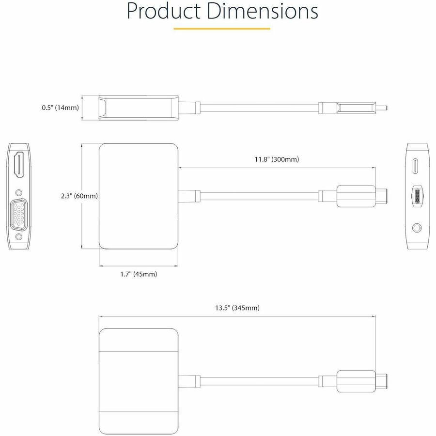 USB C Video Adapter HDMI/VGA 4K