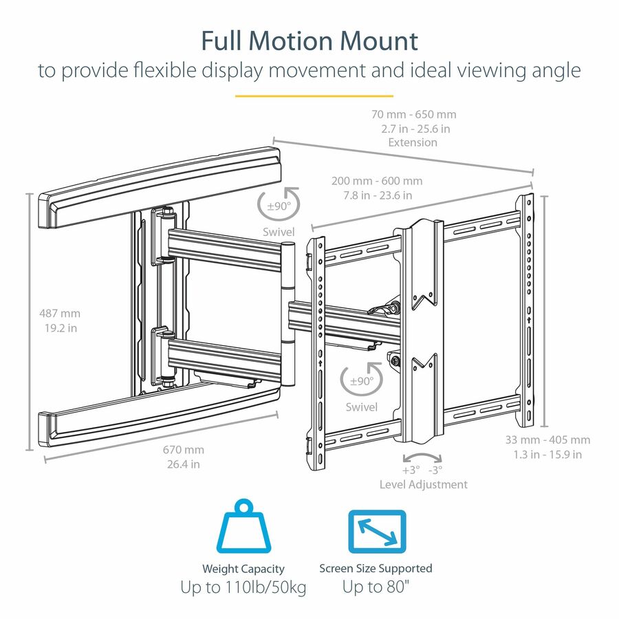 TV Wall Mount - For up to 80in Displays
