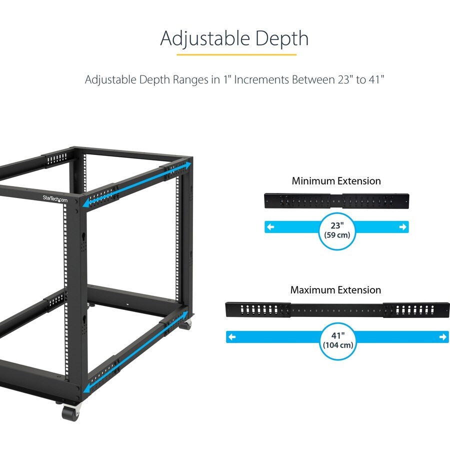 42U Adjustable Depth 4 Post Server Rack