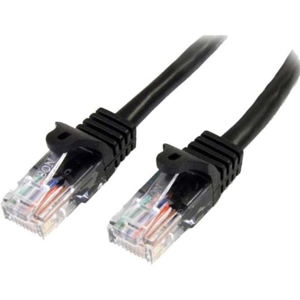 0.5m Black Snagless Cat5e Patch Cable.