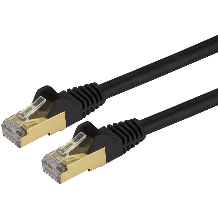 3 FT SHIELDED CAT6A PATCH CABLE - BLACK
