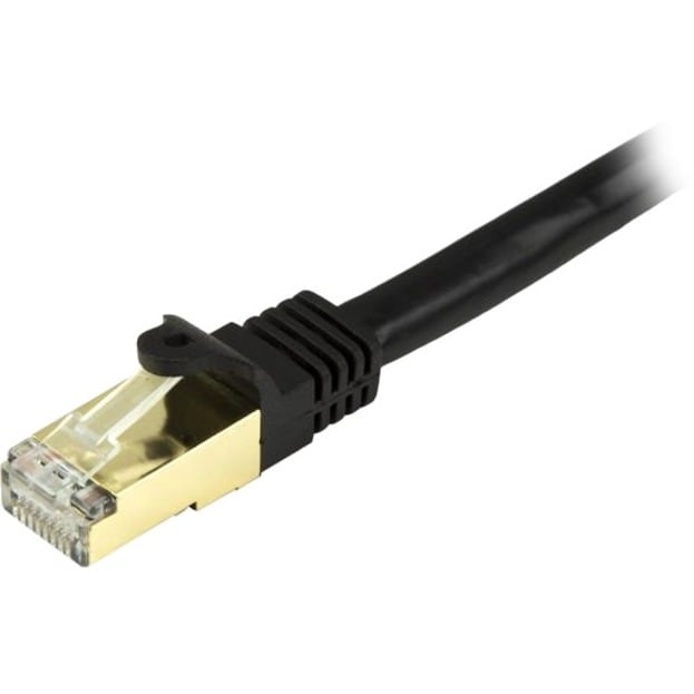 7 FT SHIELDED CAT6A PATCH CABLE - BLACK