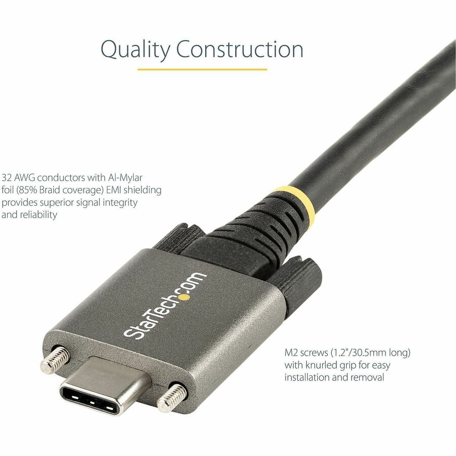 1m Side Screw Locking USB C Cable 10Gbps