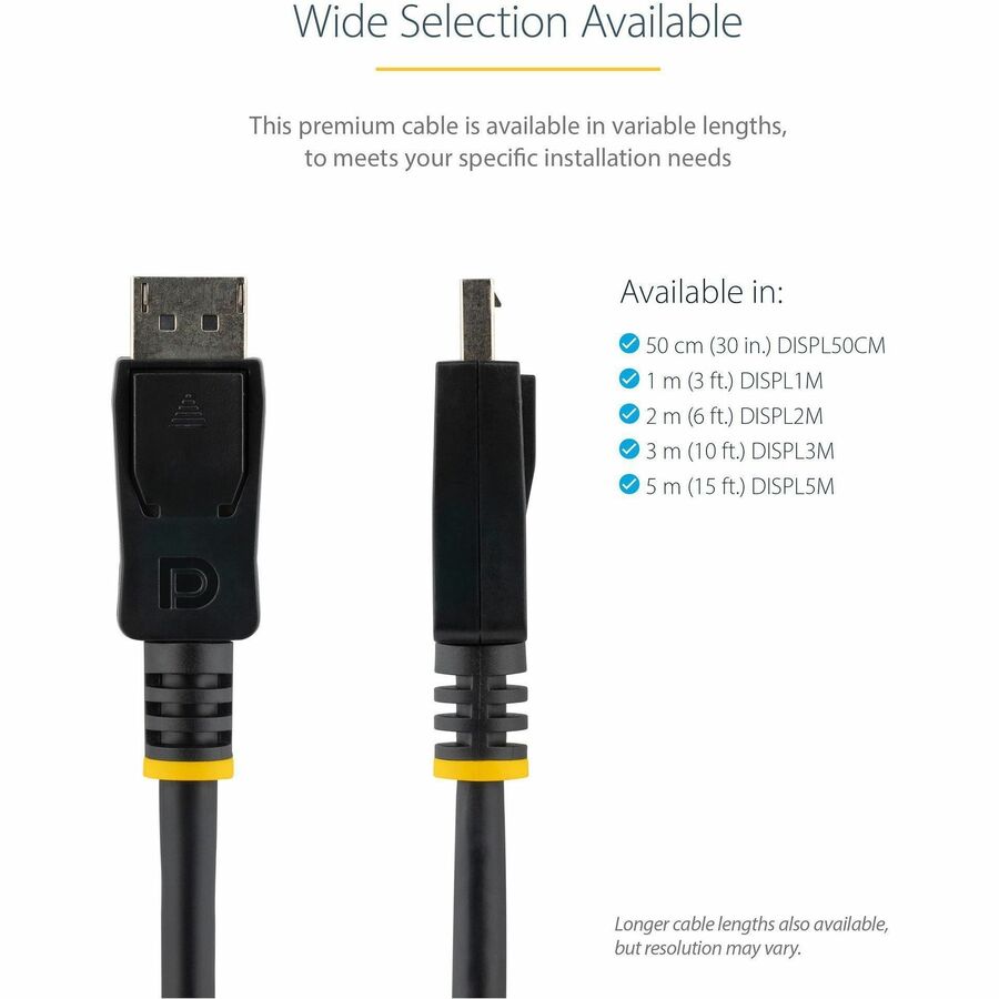 3m DisplayPort Cable with Latches M/M