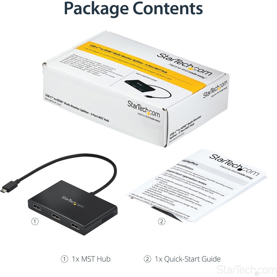 USB C to HDMI Splitter - 3-Port MST Hub
