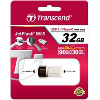 32GB JETFLASH 890 SILVER PLATING