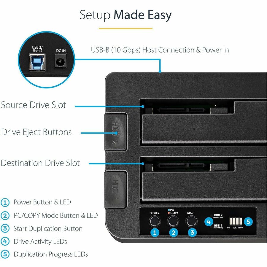 USB 3.1 HDD Duplicator Dock SSD HDD