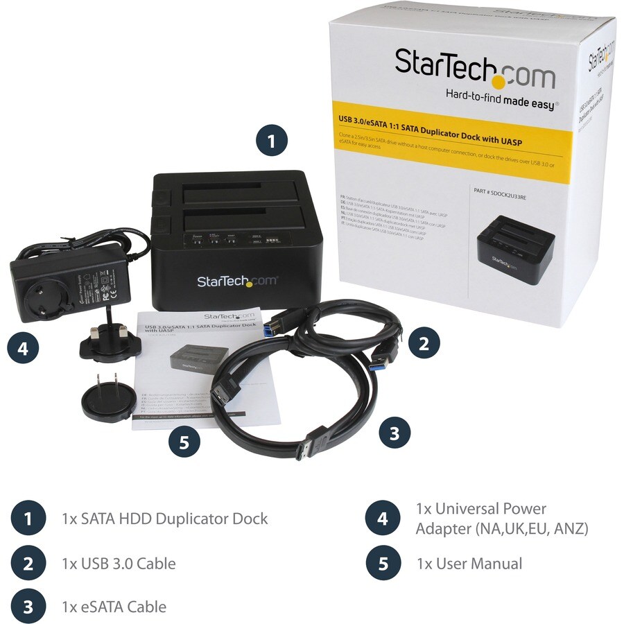 USB 3.0 / eSATA HDD/SSD Duplicator Dock
