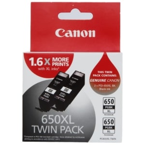 2 x PGI650XLBK Black XL Large Ink