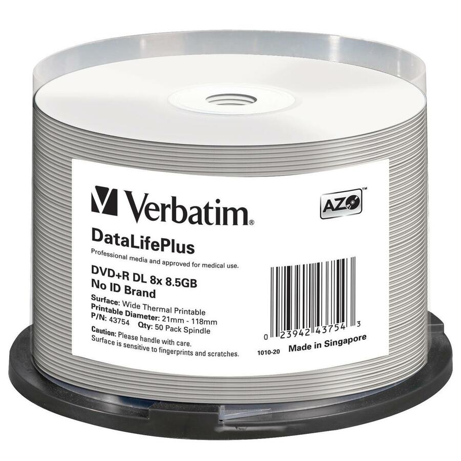 DVD+R DL 8.5GB 50Pk WHT THERM 2.4x