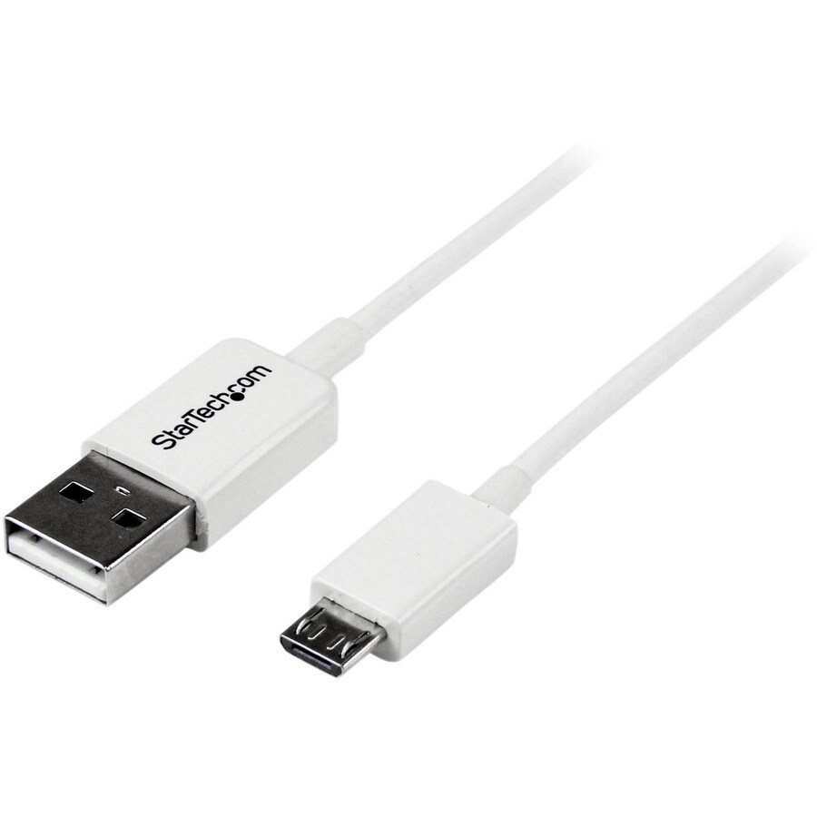 1m White Micro USB Cable - A to Micro B