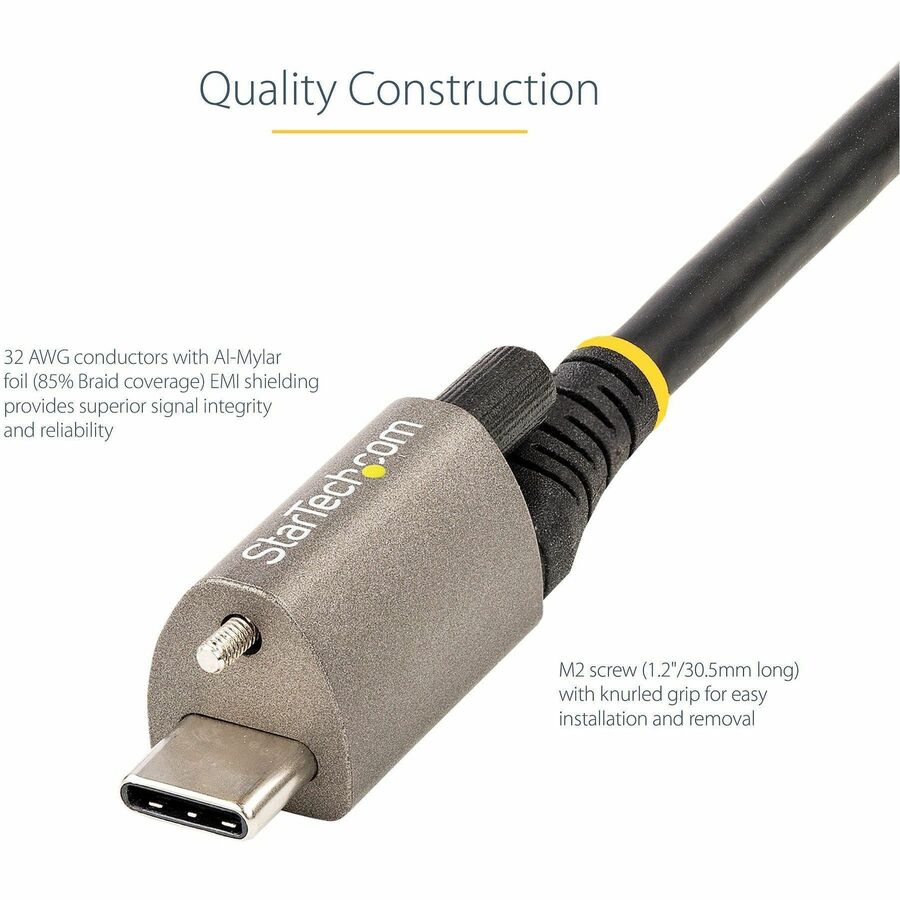 50cm Top Screw Locking USB C Cable