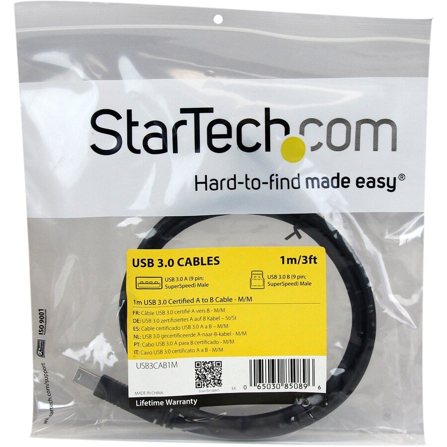 1m 3 ft Certified USB 3.0 A to B Cable